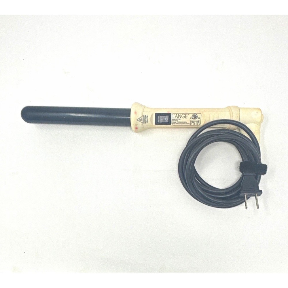 L'ange HT015B 0.75in Ceramic Curling Wand Dual Voltage Black/Beige